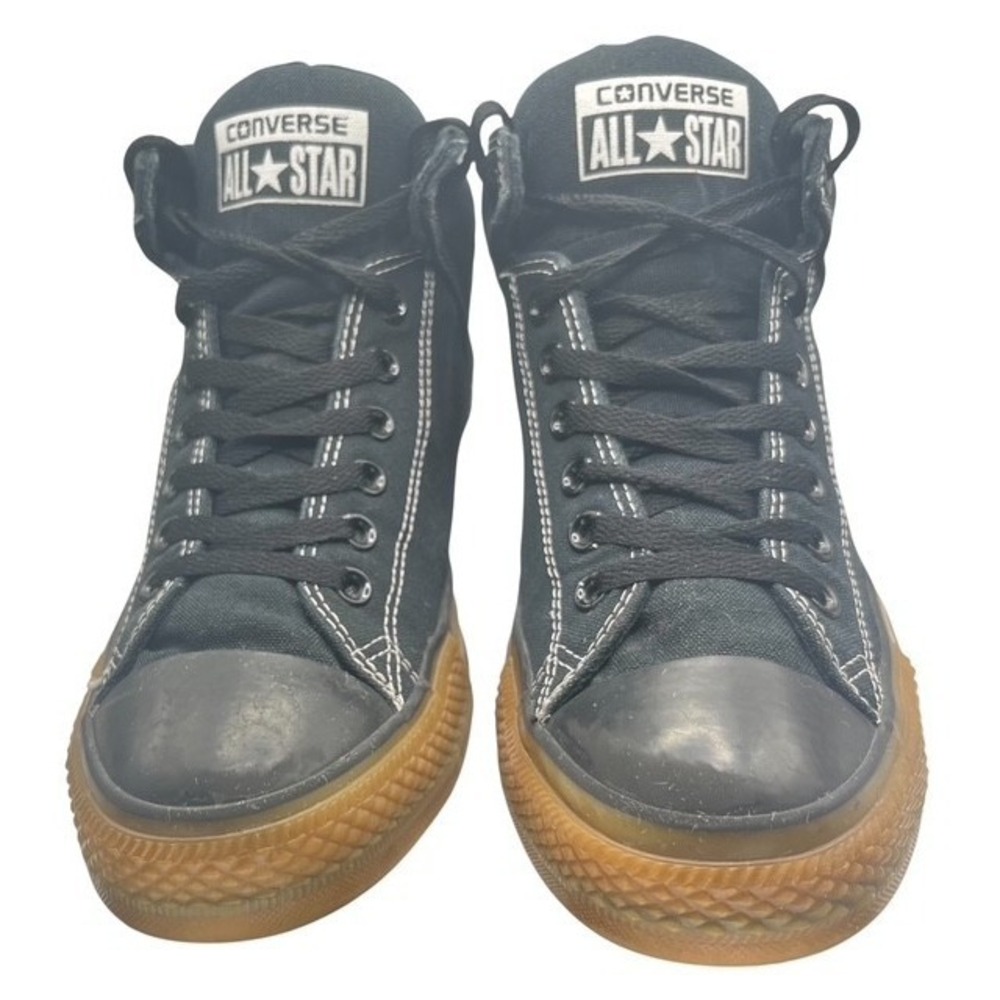 Converse Mens Sz 10 Chuck Taylor Street Mid Sneakers Black With Gum Soles- 1752 - Picture 2 of 8